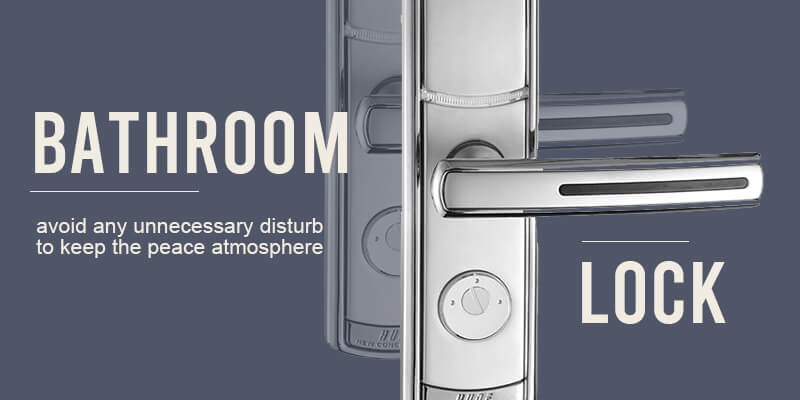 Product banner for bathroom lock of HUNE digital door lock Malaysia and suitable for hotel or residential use.