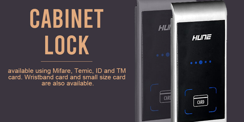 Product banner for cabinet lock of HUNE digital door lock Malaysia.